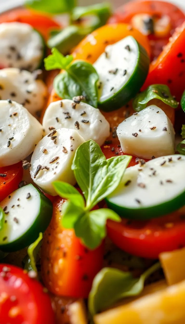 Easy Cucumber Caprese Salad