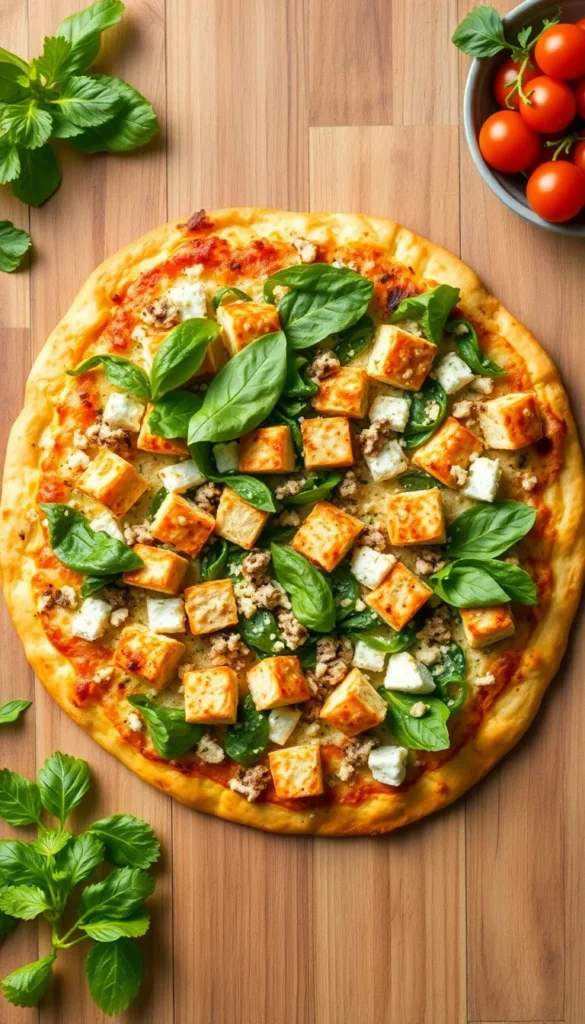 Viral Chicken Crust Caesar Salad Pizza