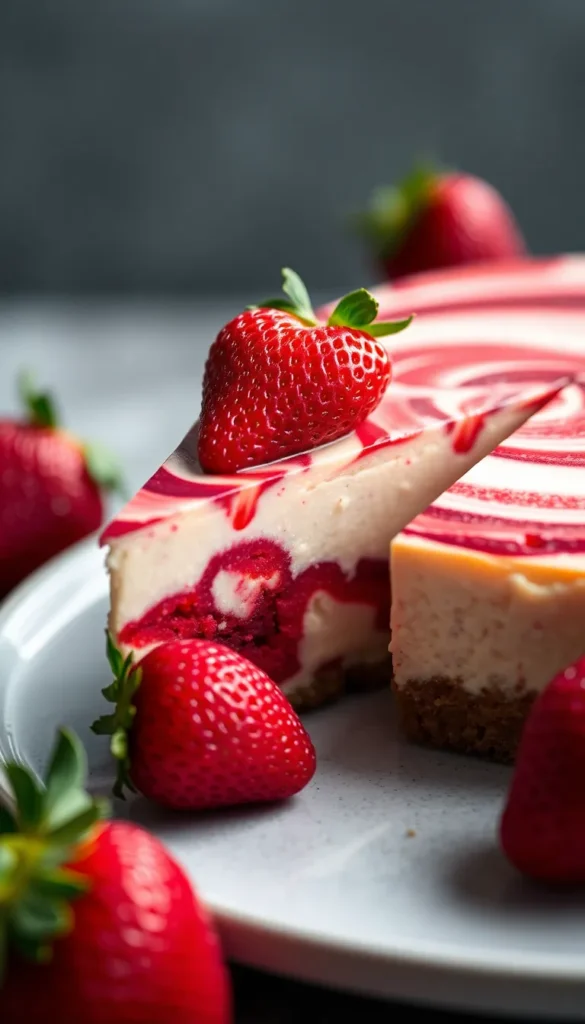 Strawberry Swirl Cheesecake Recipe